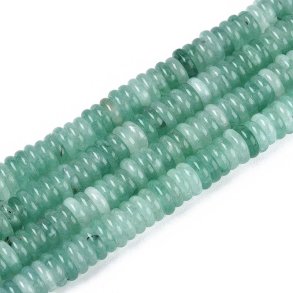 Candy jade, flat rondelle beads, light sea green, 6x2-3 mm, full strand