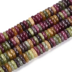 Candy jade rondelle beads, dark khaki, 6x2-3 mm, full strand