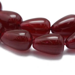 Jadetropfen, dunkelrote Perle, 11,5x7,5 mm, 6 Stk.