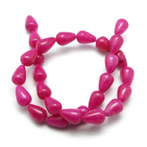 Jadedrbe, hel streng, Mrk Magenta, 14x10 mm, ca. 28 stk.