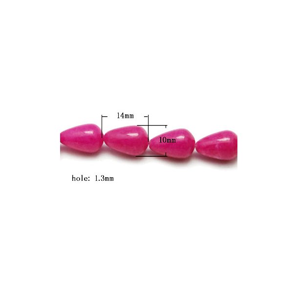 Jade drop, Dark Magenta, 14x10 mm, 4 pcs.