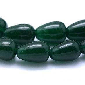 Jade teardrops, dark green, 10x7mm, 6pcs.