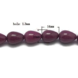 Jade-Tropfen, dunkelviolett, 14x10 mm, 4 St&uuml;ck.
