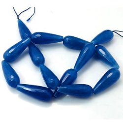 Jade, facettierte Tropfen, 30x12 mm, 2 Stk.