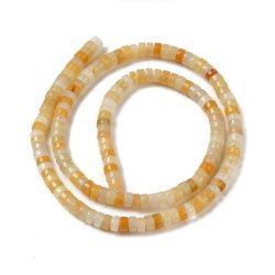Topas Jade, Heishi-Perle, ganzer Strang, orange-gelb, 4,5 x 2,5 mm, flach rund, ca. 160 Stck