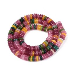 jade bead, full strand, mix colours, heishi roundel, 6x2 mm, appx. 200 pcs.