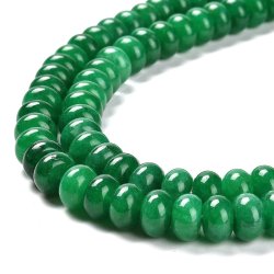 Jadeperle, ganzer Strang, grn, rondel, ca. 10x6 mm, ca. 60 Stk