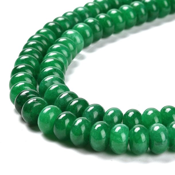 Jadeperle, grn, rondel, ca. 10x6 mm, 10 Stk