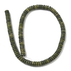 Taiwan-Jade, dunkelgr�n, runde flache Perle, 8x3 mm, 20 Stck