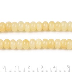 Jade-Perle, gefrbt, hellgelb, rondell, 8x5 mm, 10 Stk.