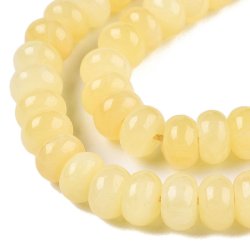Jade-Perle, gefrbt, hellgelb, rondell, 8x5 mm, 10 Stk.