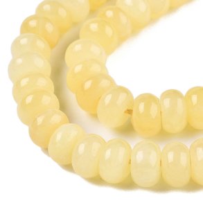Jade-Perle, gefrbt, hellgelb, rondell, 8x5 mm, 10 Stk.