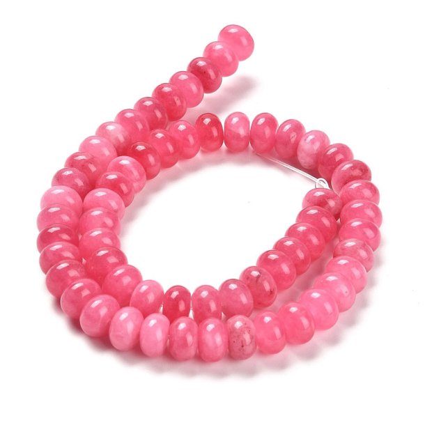 Jadeperle, ganzer Strang, rosa, rondel, ca. 10x6 mm, ca. 60 Stk