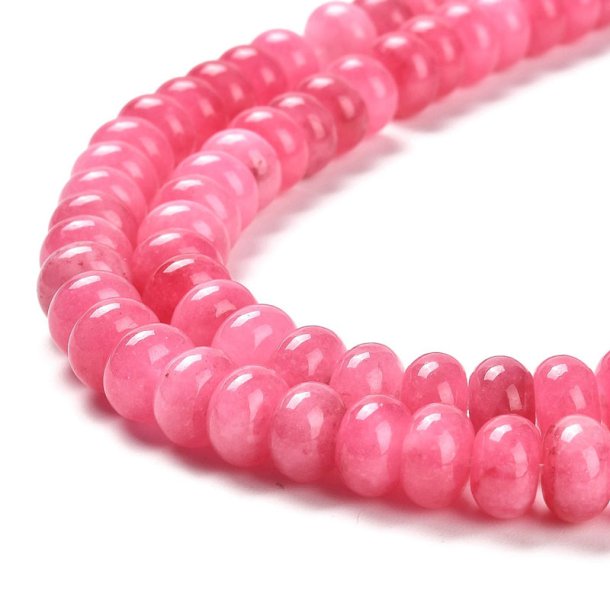 Jadeperle, rosa, rondel, ca. 10x6 mm, 10 Stk