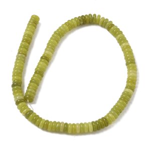 Taiwan-Jade, ganzer Strang, hellgr�n, runde flache Perle, 8x3 mm, 120 Stck