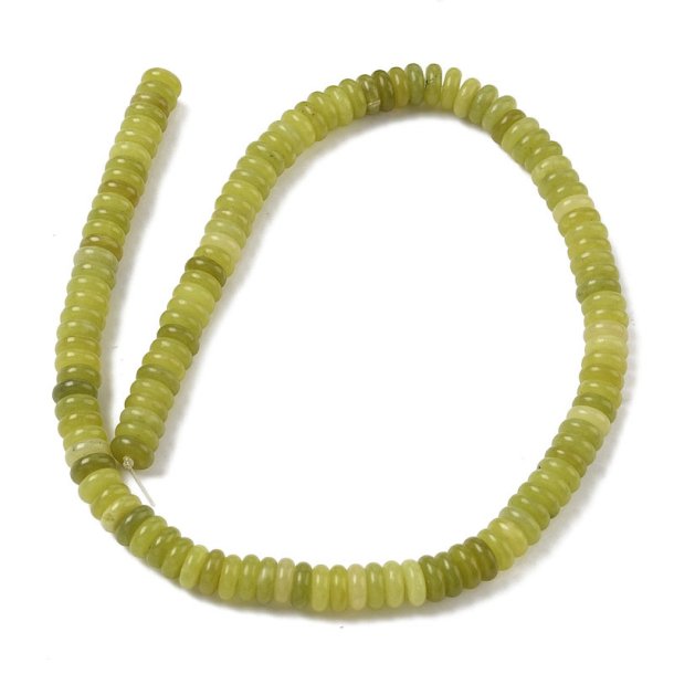 Taiwan-Jade, ganzer Strang, hellgr�n, runde flache Perle, 8x3 mm, 120 Stck