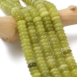 Taiwan-Jade, ganzer Strang, hellgr�n, runde flache Perle, 8x3 mm, 120 Stck