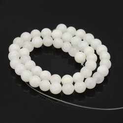 Jade-Perle, unklar, wei, rund, 12 mm, 6 Stk.