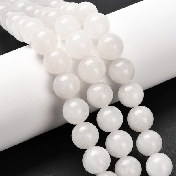 Jade-Perle, unklar, wei, rund, 12 mm, 6 Stk.