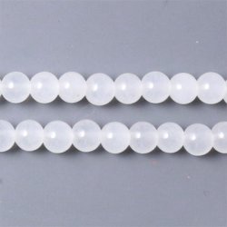 Jade-Perle, ganzer Strang, unklar, wei, rund, 4 mm, 95 Stk.