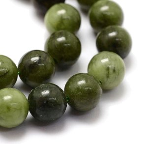 Jadeperle, echte chinesische Jade, dunkelgr�n, 4 mm, 20 Stck