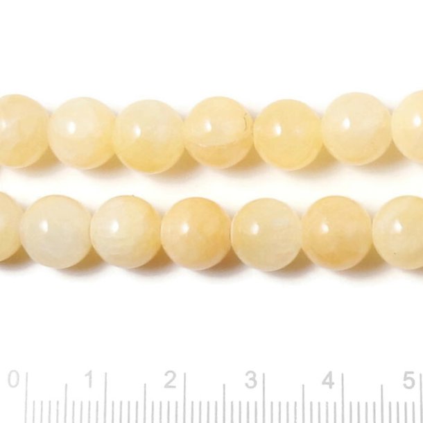 Topaz Jade bead, light yellow, 10mm, round, 6 pcs