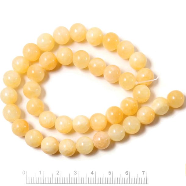 Topaz Jade, ganzer Strang, runde Perle, gelb, 10 mm, rund, ca. 39 Stk