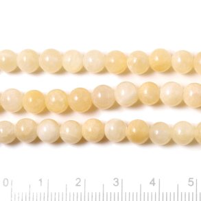 Topaz Jade bead, light yellow, 4mm, round, 10 pcs