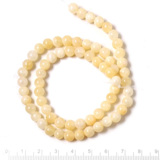 Topaz Jade bead, full strand, light yellow, 4mm, round, ca. 94pcs
