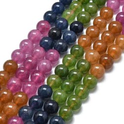 Jade bead, mixed colours, full strand, 10 mm, round, approx. 39 pcs