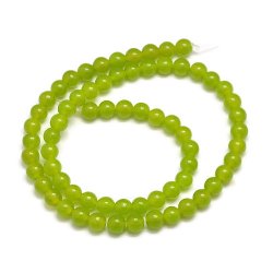 Jade-Perle, olivgrn, rund, 4 mm, 92 Stk.