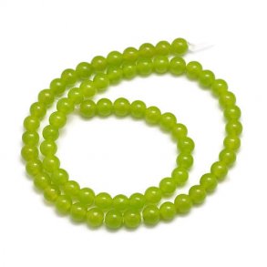 Jade-Perle, olivgrn, rund, 4 mm, 92 Stk.