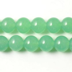 Jade-Perle, ganzer Strang, jadegr&uuml;n, klar, rund, 6 mm, ca. 60 Stk.