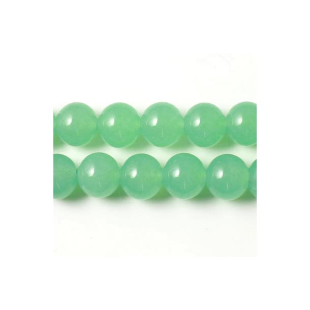 Jade bead, whole strand, jade green, transparent, round, 8mm, 48pcs.