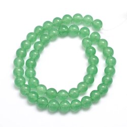 Jade-Perle, jadegr&uuml;n, klar, rund, 8 mm, 6 Stk.