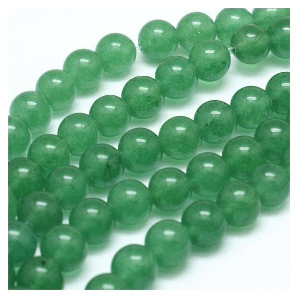 Jade bead, dyed, aventurine green, round, 4mm, 20 pcs