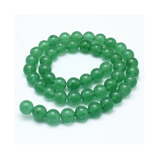Jade bead, dyed, full strand, aventurine green, round, 10mm, 39 pcs