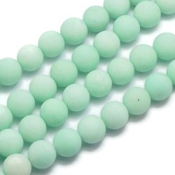  candy Jade Perle, ganzer Strang, matt, mintgr&uuml;n, rund, 12 mm, ca. 31 Stk.