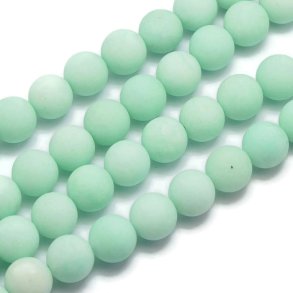 Candy Jadeperle, mat, mintgrn, rund, 12 mm, 6 stk