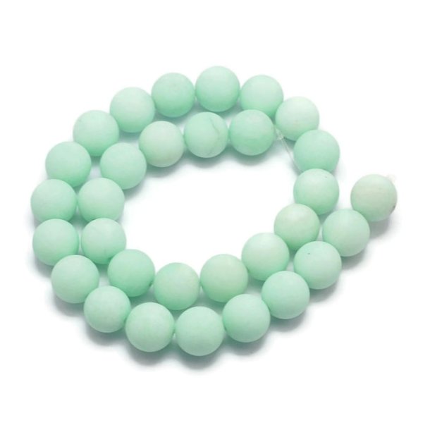  candy Jade bead, full strand, matt, mint green, round, 12 mm, approx. 31 pcs