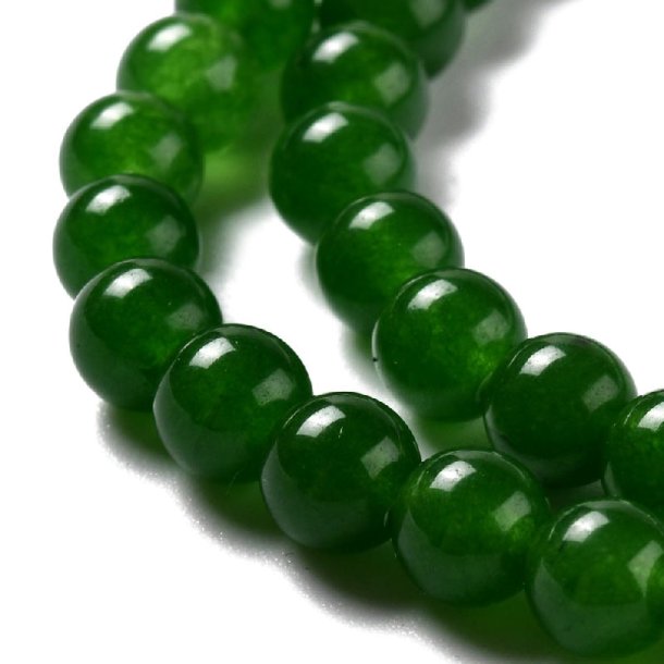 Jade-Perlen imitat, grn, rund, 6 mm,10 Stk.