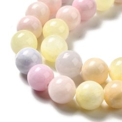 Candy jadeperle, imitat, ganzer Strang, gemischte Pastellfarben, rund, 4 mm. ca. 90 Stk