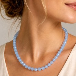 Jadeperle, himmelbl�, rund, 6 mm, 10 Stk.