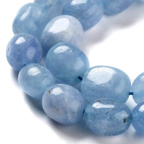 Jade, farvet, halv streng, himmelbl, nuggets, 12,5x10 mm, 15 stk.