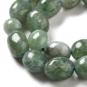 Jade, gef�rbt, helles blaugr�n, Nugget-Perlen, 12,5x10 mm, 4 Stck