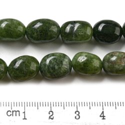 Jade, gef�rbt, halbe Kette, dunkelgr�n, Nuggets, 12,5x10 mm, 15 Stck