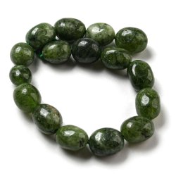 Jade, gef�rbt, halbe Kette, dunkelgr�n, Nuggets, 12,5x10 mm, 15 Stck