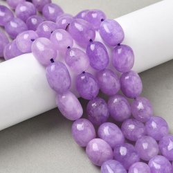 Jade, farvet, halv streng, lilla, nuggets, 12,5x10 mm, 15 stk.