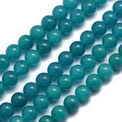 Jade bead, dyed, full strand, dark teal, round, 4 mm, 94pcs.