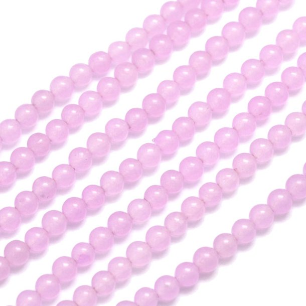 Jade bead, dyed, light lilac, round, 4mm, 20pcs.